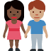 👩🏿‍🤝‍👨🏽 woman and man holding hands: dark skin tone, medium skin tone display on Twitter